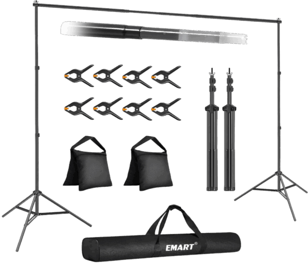 EMART Backdrop Stand 10x7ft(WxH) Photo Studio Adjustable Background Stand Support kit